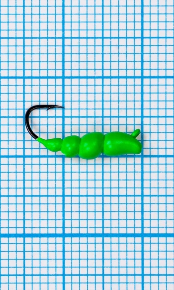 Мормышка Личинка жужелицы  (Сarabo) 0,72/12, зеленый Fluo +
