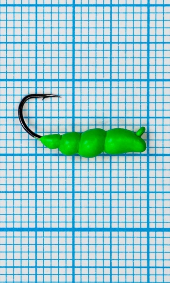 Мормышка Личинка жужелицы  (Сarabo) 1,0/10, зеленый Fluo +