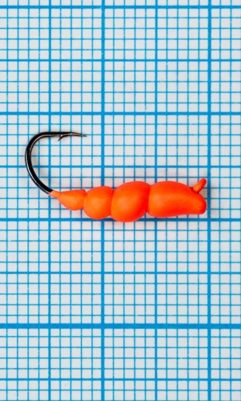 Мормышка Личинка жужелицы  (Сarabo) 1,0/10, красный Fluo +