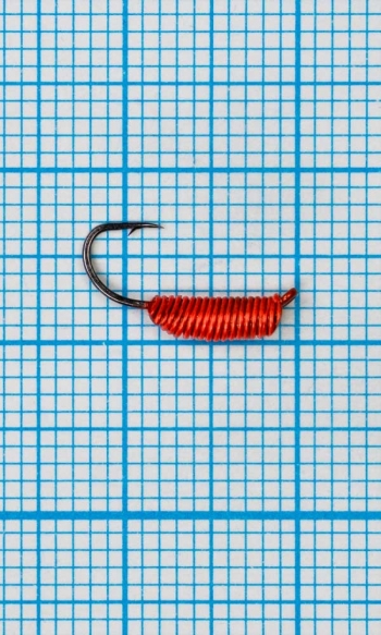 Мормышка Ручейник CADDIS № 1,красный Fluo