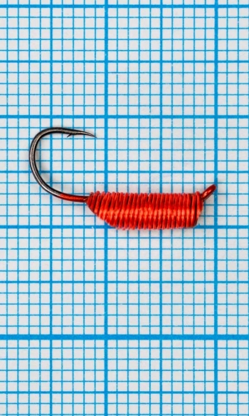 Мормышка Ручейник CADDIS № 3, красный Fluo