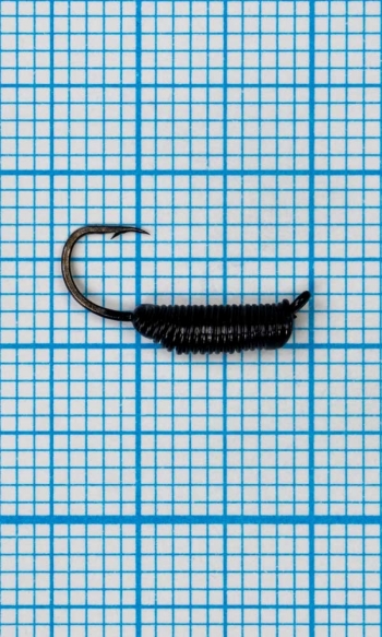 Мормышка Ручейник CADDIS № 2, черный Fluo
