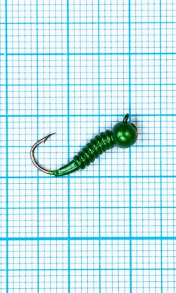 Мормышка Личинка комара (Mosquito) 1,2/10, зеленый Fluo