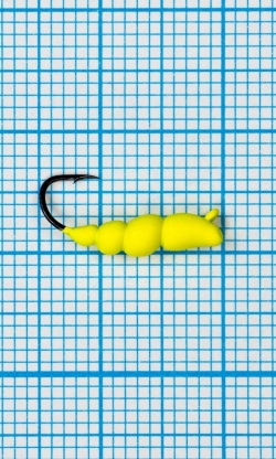Мормышка Личинка жужелицы  (Сarabo) 0,72/12, желтый Fluo +