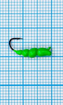 Мормышка Личинка жужелицы  (Сarabo) 0,72/12, зеленый Fluo +