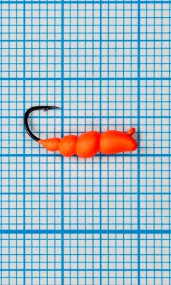 Мормышка Личинка жужелицы  (Сarabo) 0,72/12, красный Fluo +