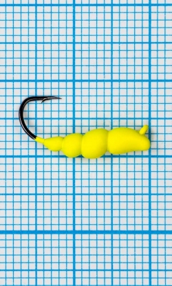 Мормышка Личинка жужелицы  (Сarabo) 1,0/10, желтый Fluo +