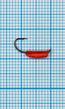 Мормышка Ручейник CADDIS № 1,красный Fluo