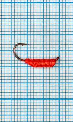 Мормышка Ручейник CADDIS № 2, красный Fluo