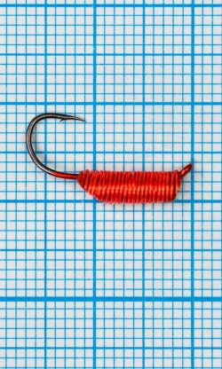 Мормышка Ручейник CADDIS № 3, красный Fluo