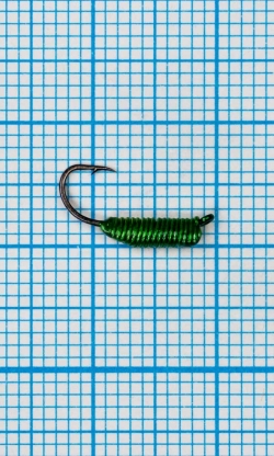 Мормышка Ручейник CADDIS № 1, зеленый  Fluo