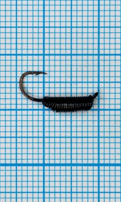 Мормышка Ручейник CADDIS № 2, черный Fluo